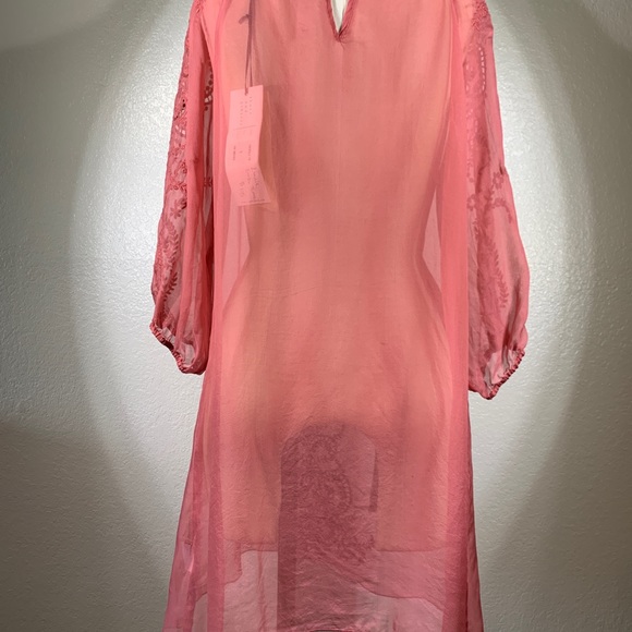 4 Love & Libery Linea Silk Chiffon Tunic in Java Pink M NWT - Picture 3 of 8